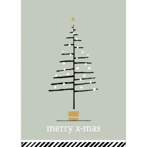Kaart I merry x-mas tree salie