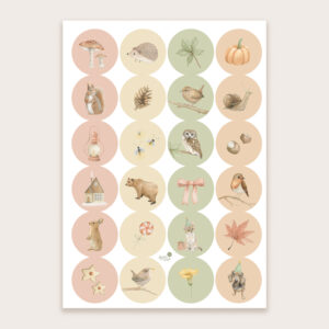 Stickervel I Appeloogje aquarel winter (24st)