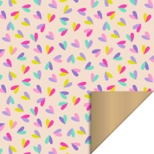 Inpakpapier I Hearts duo / gold 70x300cm