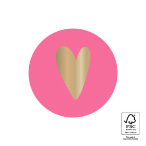 Stickers heart flamingo pink (10st)
