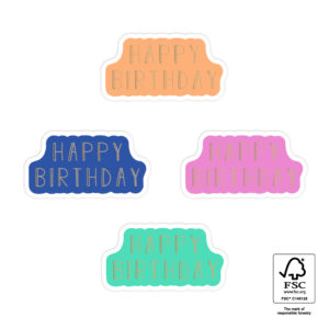Stickers I 4 kleuren happy birthday gold (10 st)