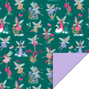Inpakpapier I Fairy tale jade blue 70x300cm