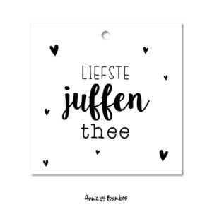 Mini kaart I Liefste juffenthee cadeaulabel