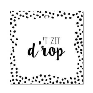 Mini kaart I Het zit d'rop cadeaulabel