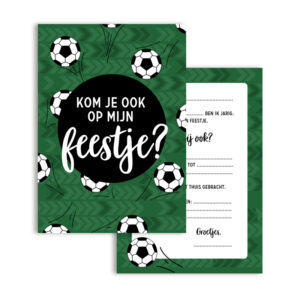 Set uitnodigingen, enveloppen en stickers I voetbal (8st.)