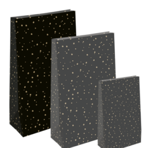 Blokzak kraft Sweet Confetti zwart/goud - L (2st)