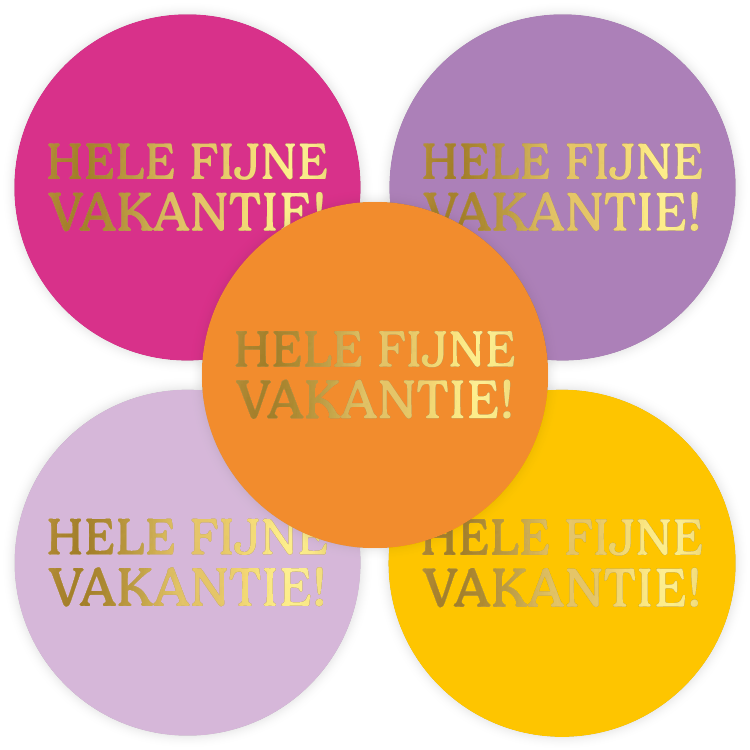 Stickers I Fijne vakantie 5 kleuren (5st.)