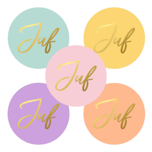 Stickers I Juf 5 kleuren (5st.)