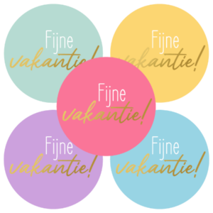 Stickers I Fijne vakantie 5 kleuren (5st.)