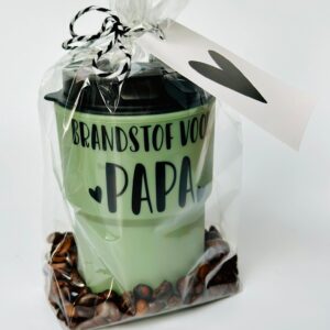 Koffiebeker I brandstof voor papa I groen