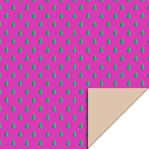 Inpakpapier I pink xmas tree 70x300cm