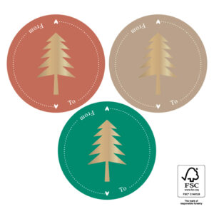 Stickers I trio Tree Gold Text (10st)