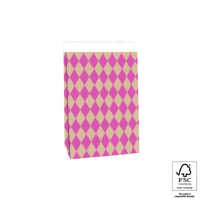 Blokzak harlekijn roze - L (2st)