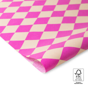 Vloeipapier - harlequin groen/roze (3st)
