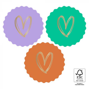 Stickers Multi - Heart Gold - intense (10st)