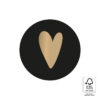 Stickers heart zwart goud (10st)