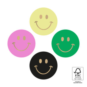 Stickers I 4 kleuren mini smiley gold (10 st)