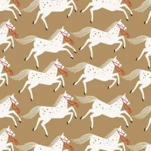 Inpakpapier I Paarden goud 50 x 200 cm