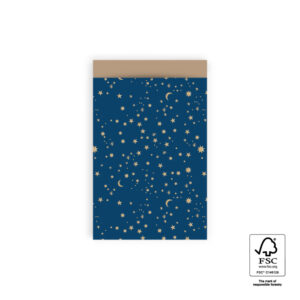 Inpakzakje I galaxy foil gold blue I M (5st)