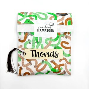 Boekenlegger I hout met naam met vinyl