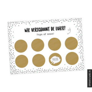Kraskaart luier verschonen I goud