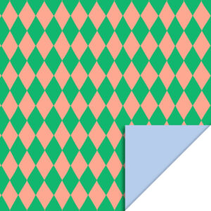 Inpakpapier I harlekijn groen zalm 70x300cm