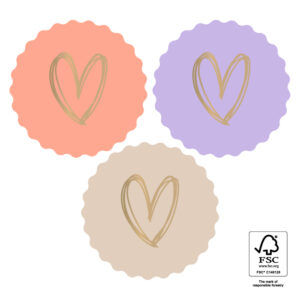 Stickers I heart gold lila / salmon / nude (10st.)