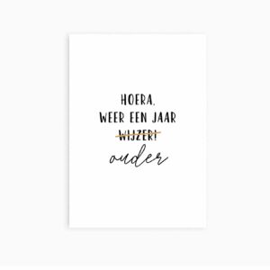 Ansichtkaart I weer een jaar ouder I Studio Hoeked