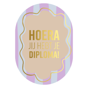 Ansichtkaart I gefeliciteerd met je diploma I ovaal
