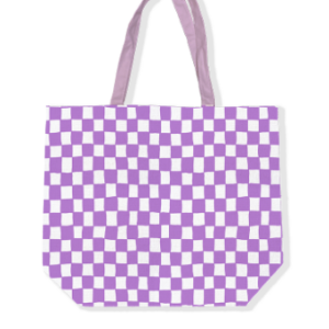 Canvas tas I blok lila / wit