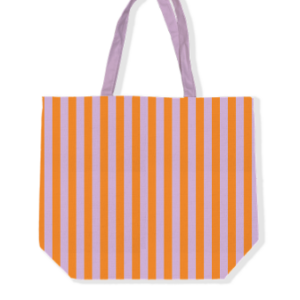 Canvas tas I streep paars / oranje