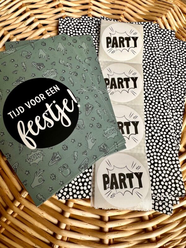 Set uitnodigingen, enveloppen en stickers I doodles (8st.) - Afbeelding 4