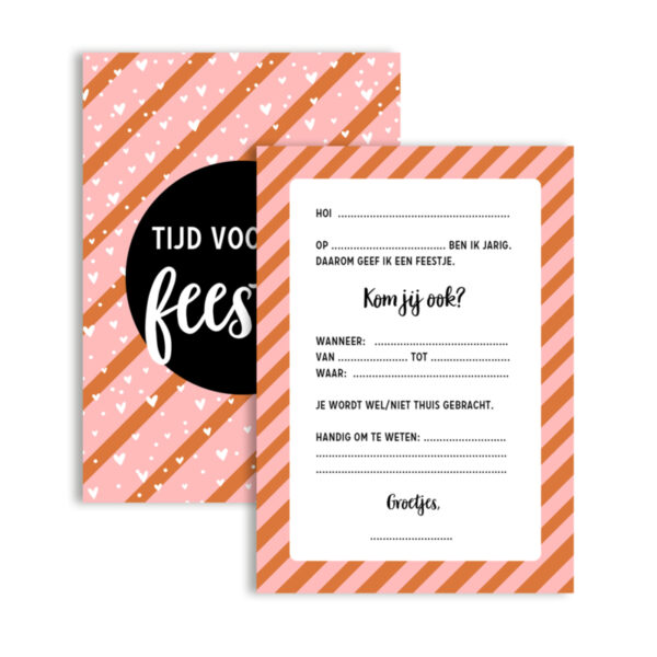 Set uitnodigingen, enveloppen en stickers I hartjes (8st.) - Afbeelding 4