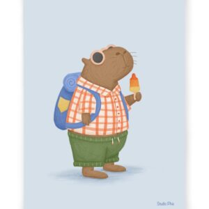 Kaart I capibara met raketje StudioPhie