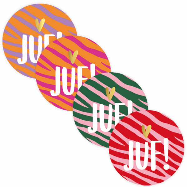 Stickers I Juf 4 kleuren (5st.)