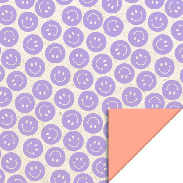 Inpakpapier | Smiley Lilac/Salmon  70x300cm