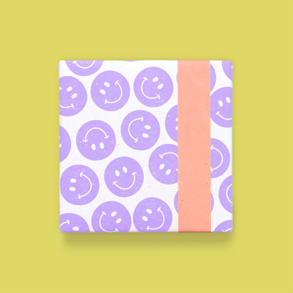 Inpakpapier | Smiley Lilac/Salmon  70x300cm - Afbeelding 2