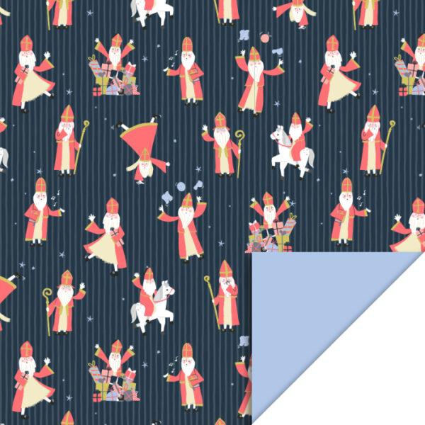 Inpakpapier | Sint Acrobaat Night Blue 70x300cm