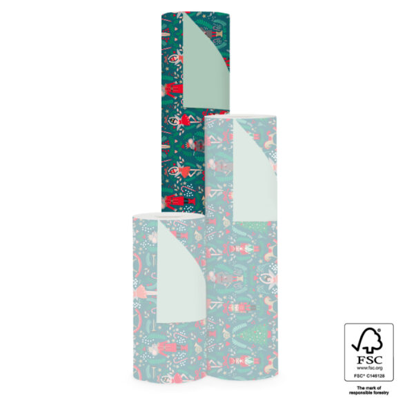 Inpakpapier | X-mas Nutcracker Pistache 70x300cm - Afbeelding 3
