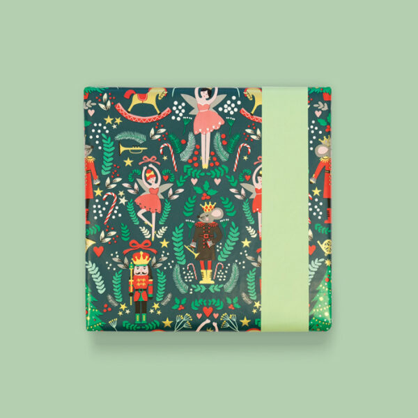 Inpakpapier | X-mas Nutcracker Pistache 70x300cm - Afbeelding 2