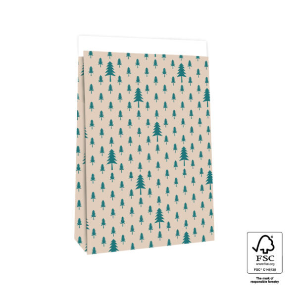 Blokzak I X-mas Trees Beige/Jade Green I XL (2st)