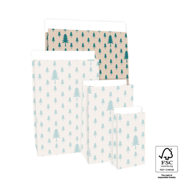 Blokzak I X-mas Trees Beige/Jade Green I XL (2st) - Afbeelding 3