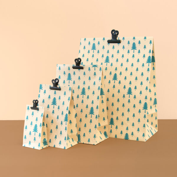 Blokzak I X-mas Trees Beige/Jade Green I XL (2st) - Afbeelding 2