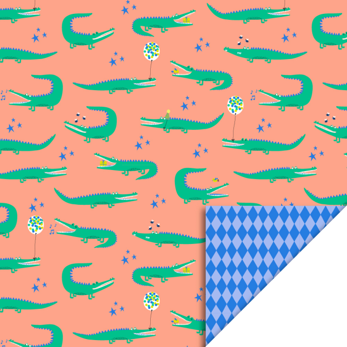 Inpakzakje I Crocodile Salmon/Harlequin Blue I M (5st) - Afbeelding 2