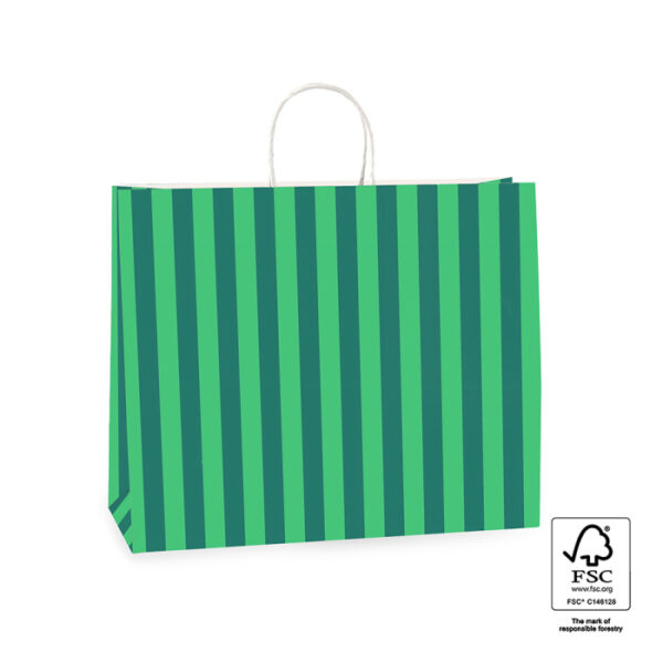 Papieren tas I Stripe Jade Green