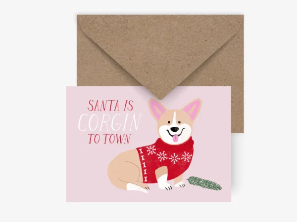 Ansichtkaart | Corgin To Town – Typealive
