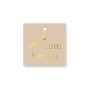 Cadeaulabel I Welkom kleintje vierkant