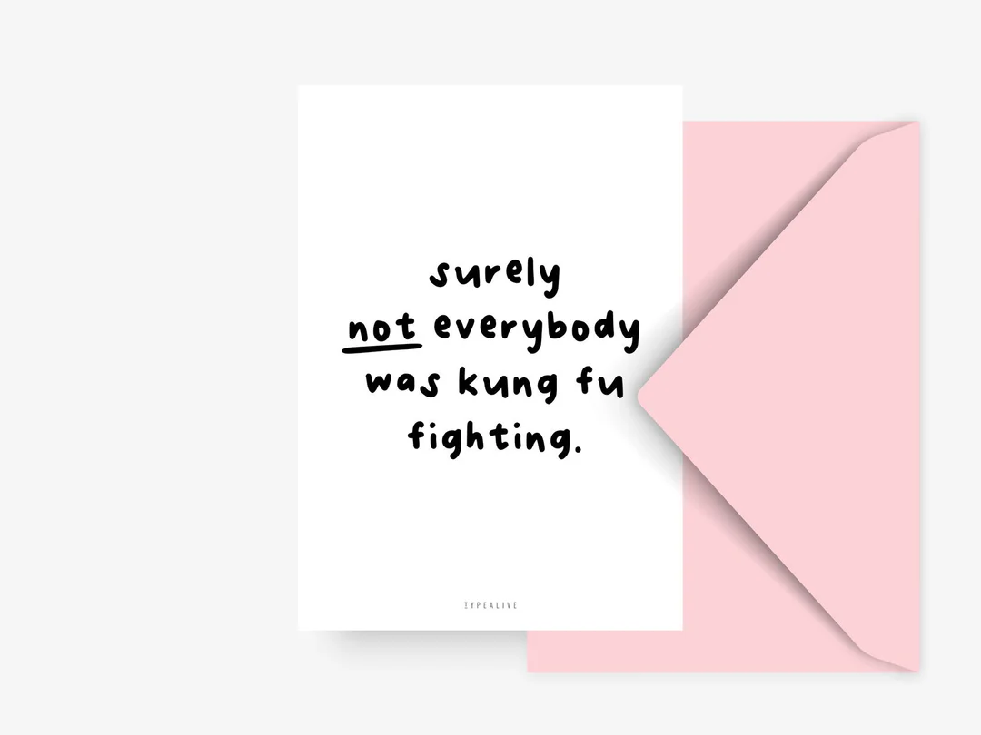 Ansichtkaart | Kung Fu Fighting – Typealive