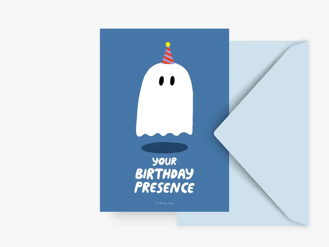 Ansichtkaart | Birthday Presence – Typealive