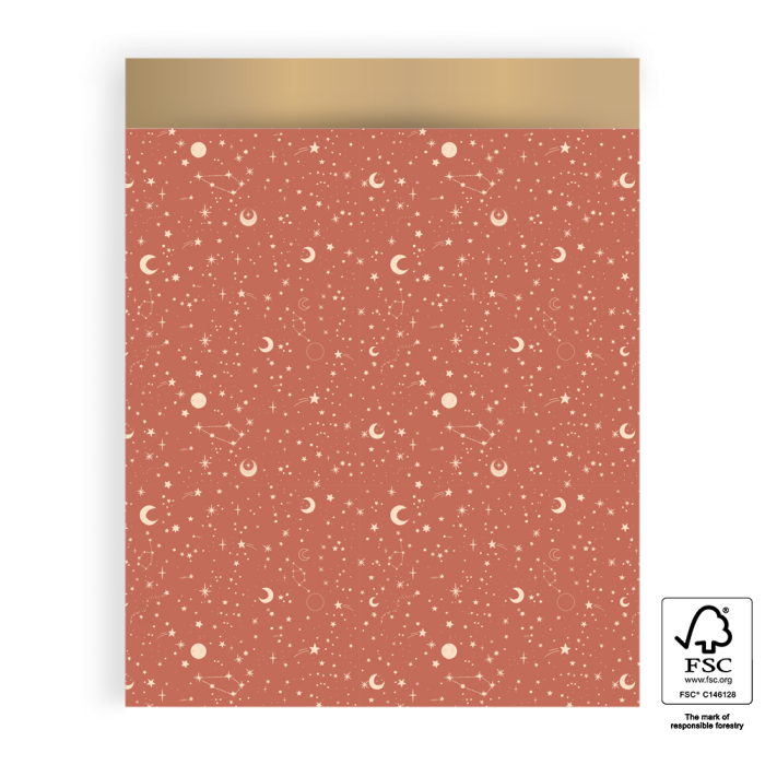 Inpakzakje Galaxy Cognac/Gold – XL (5st)